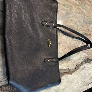 Coach Black Leather Tote Bag